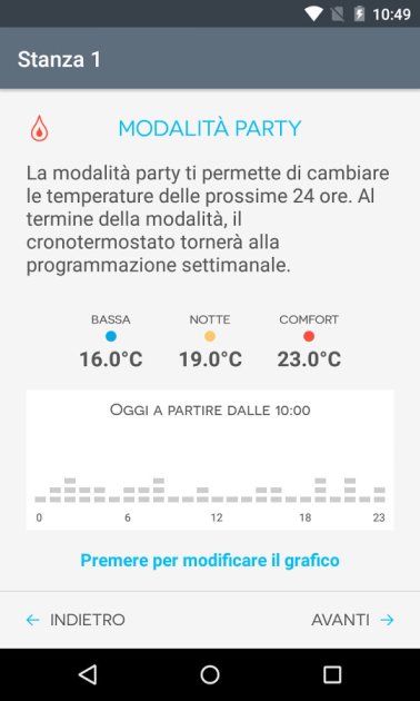 Cronotermostato touch screen 1C.81, Impostazione temperatura manuale fissa