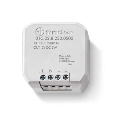 01C.02.8.230.0500 Alimentatore 5V 2W per termostato smart Finder BLISS2 Tipo 1C.B1