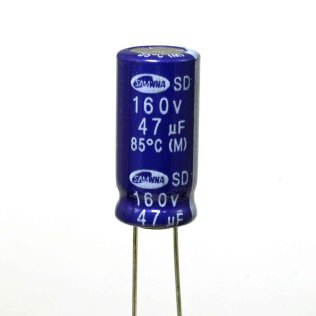 Electrolytic Capacitor 47uF 160 Volt 85 ° C Samwha 10x21