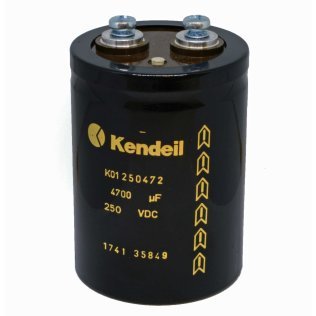 Kendeil K01 4700μF 250VDC Electrolytic Capacitor with M5 Screw Terminals