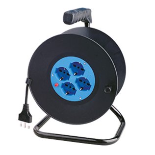25mt extension cable reel with 4 Schuko / Bypass sockets