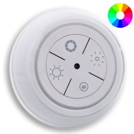 Dimmable White and Colorful RGB LED Night Light from 230 Volt socket with automatic sensor
