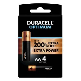 Duracell Optimum AA Alkaline Batteries - Pack of 4 batteries