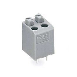 Wago 735-302 morsetto a molla 2 poli passo 5mm con pulsante Push PUSH WIRE® 1,50 mm² grigio