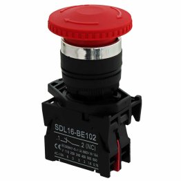 Pulsante di Emergenza a Fungo Rosso diametro 40 mm NC IP65