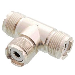 UHF T Female PL259 SO239 to 2 Female SO239 Adapter