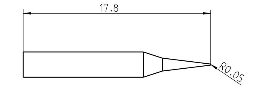 Weller RTP001CMS punta attiva military standard conica 0,1 mm per WXPP MS - T0050101399